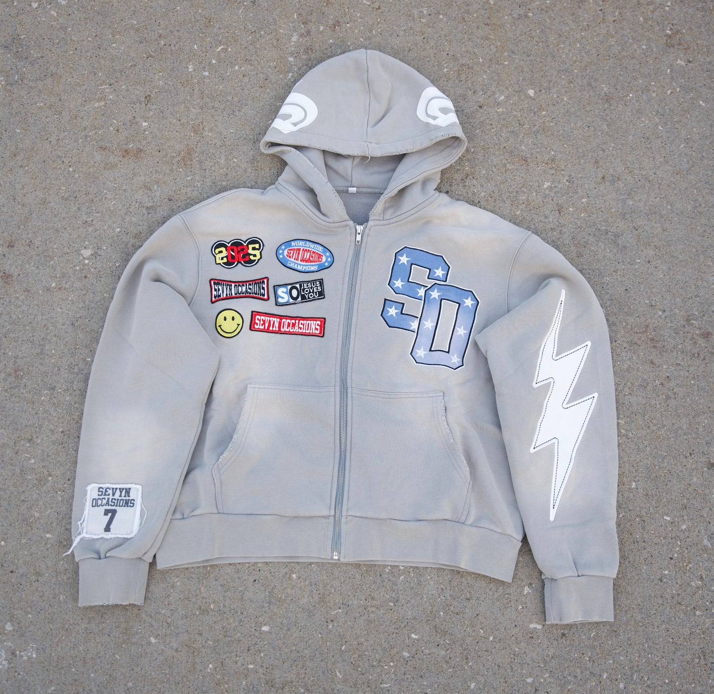 SO Jesus Loves You Zip Up Grey