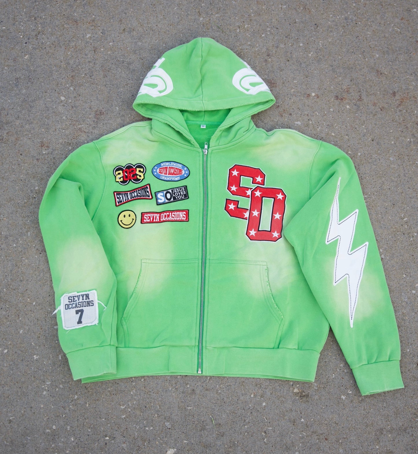 SO Jesus Loves You Zip Up Slime Green