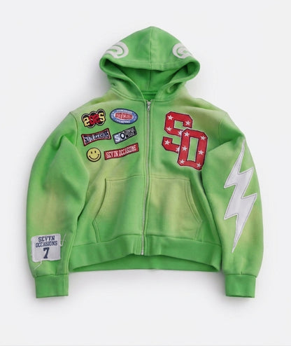 SO Jesus Loves You Zip Up Slime Green