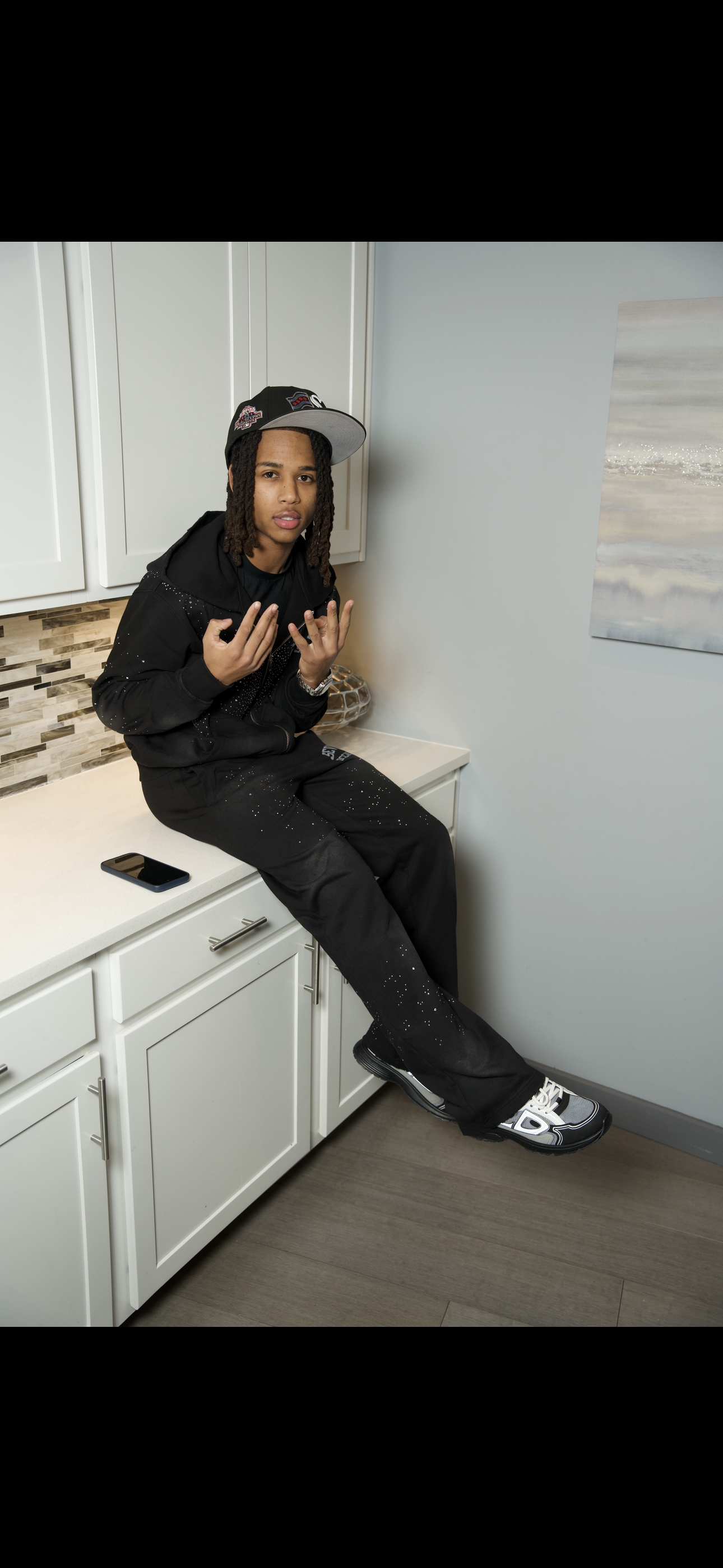 SO Rhinestone Sweatsuit Black/Silver