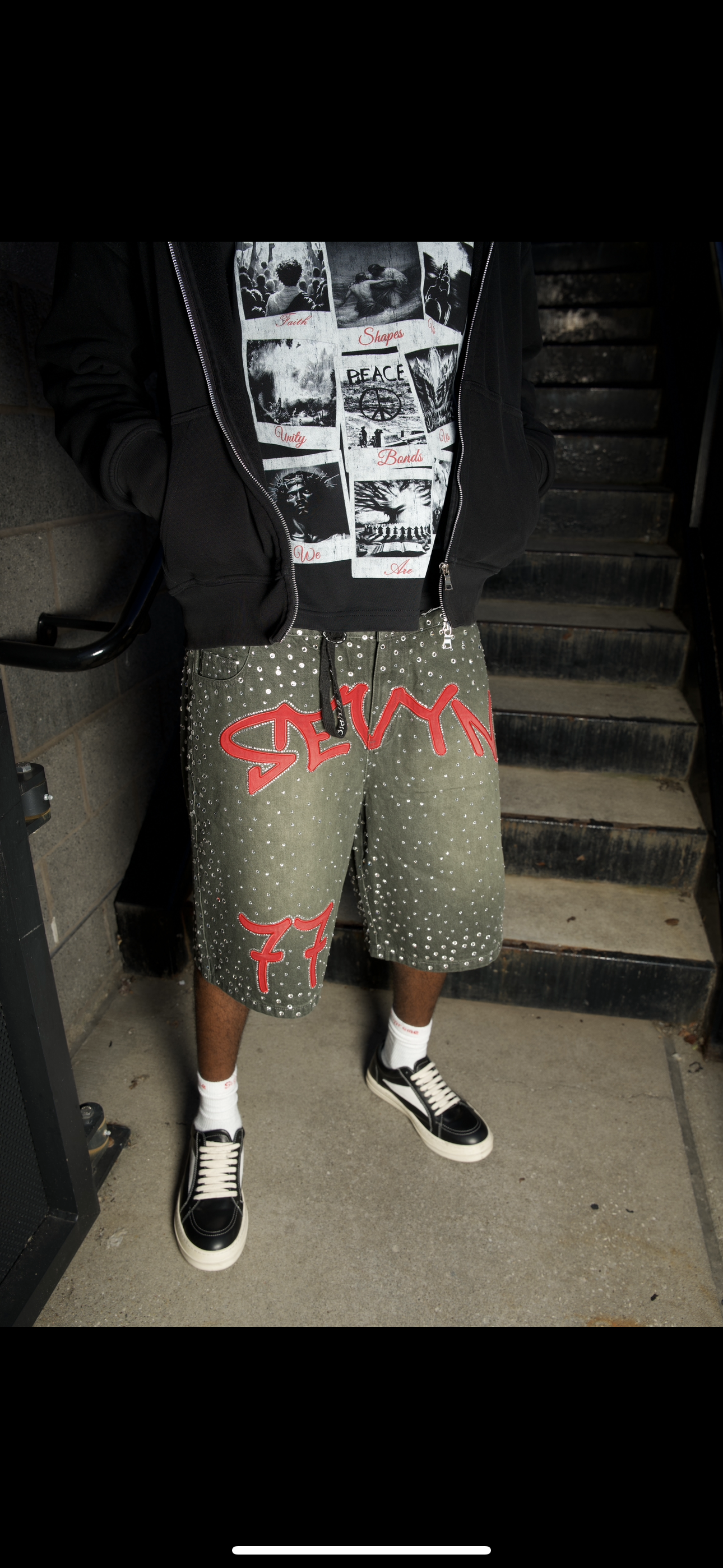 77 Red Rhinestone Jorts